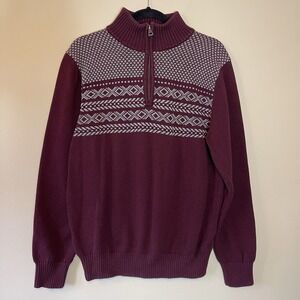 Original Weatherproof Vintage The Holiday‎ Sweater Men's Large 1/4 Zip Pullover